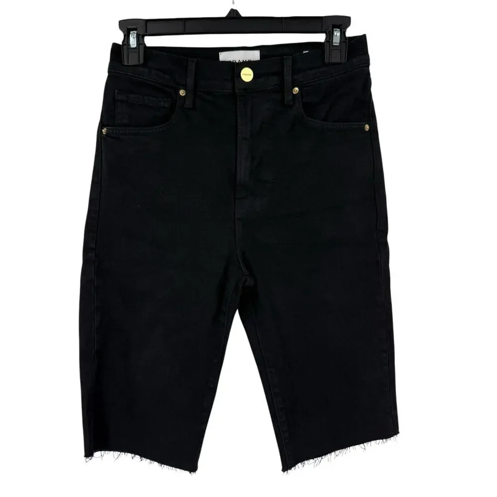 Frame Le Vintage Denim bermuda shorts black size 24 - Picture 2 of 9